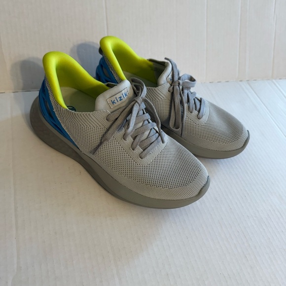 Kizik Athens Nimbus Grey Blue Green Step In Sneaker Shoe Womens 7 Athleisure - Picture 1 of 8